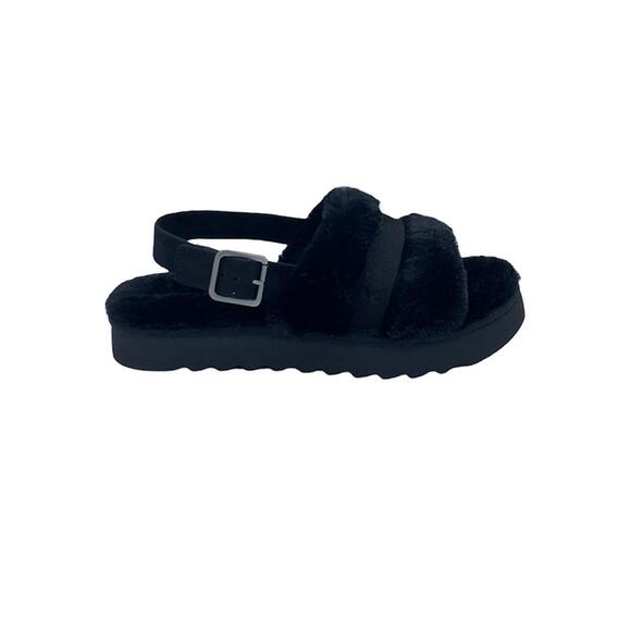 Koolaburra by UGG Shoes - Koolaburra by UGG Adjustable Slide Sandals Fuzz'd Out Black - Medium